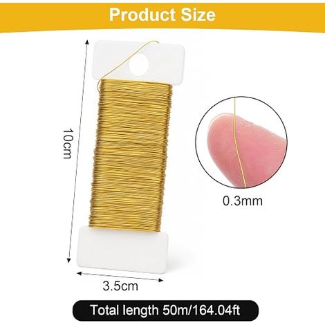 Iron Wire, 0.3 mm x 100 m Flexible Iron Wire, Gold (1/4)