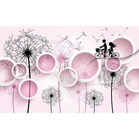 Papier peint panoramique Enfants - Pissenlits Effet 3D - 130 cm x 81 cm (1/2)