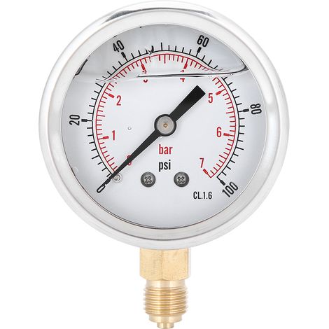 Manomètre à huile radial Y60, filetage 1/4 BSP, modèle TSPGG6047bar, pour mesure de pression (1/5)