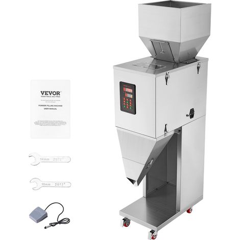 Machine de remplissage de particules, 20-5000 g, machine de remplissage automatique avec pédale, acier inoxydable, remplissage de pesée pour haricots, graines, grains, thé, emballage granulaire (1/5)