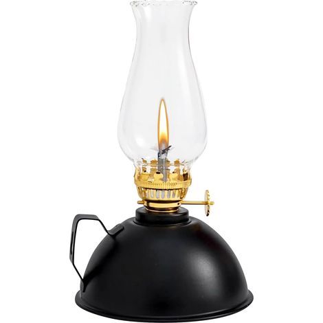 Lampe à Huile Intérieure, Vintage en Verre Transparent, Lumineuse Réglable, Décorative Coupe-Vent pour Salon, Salle à Manger, Utilisation d’Urgence [Classe énergétique A] (1/5)