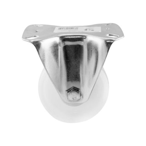 Rueda fija polipropileno blanca 80mm capacidad 110kg (1/4)