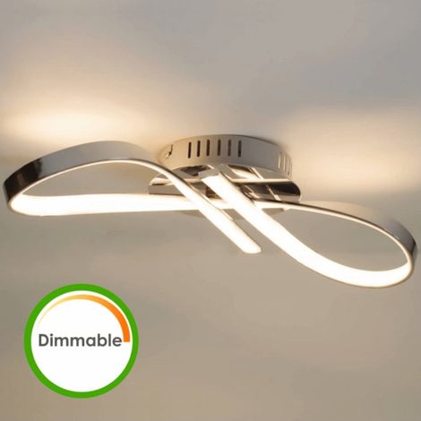 Design Chrom-Deckenleuchte LED Unendlichband dimmbar - Acht