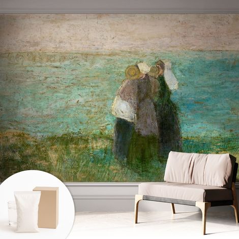 Papier peint intissé mural pour salon chambre à coucher tendance et originale - Colle incluse gratuite Reflet en bord de mer 312x219 cm (1/5)