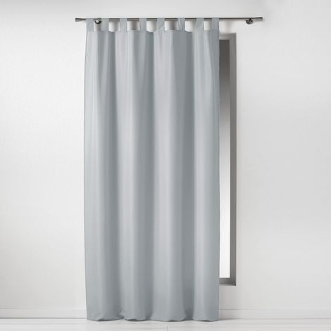 Douceur D'Intérieur 1600516 Tenda Con Passanti, Poliestere, Grigio, 140 X 260 Cm