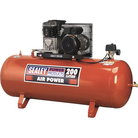 Sealey Air Compressor 200L Belt Drive 3hp with Cast Cylinders SAC1203B (1/5)