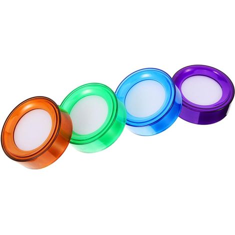4 humidificateurs doigts mousse multicolores, gobelets éponge compacts, comptage argent/bureau/documents (1/5)