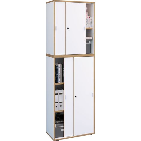 Puertas correderas de gabinete de oficina Salia 5-compartimento B60 183x60x33 - VCM