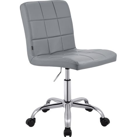 Sgabello da lavoro Darfield grigio Finta pelle