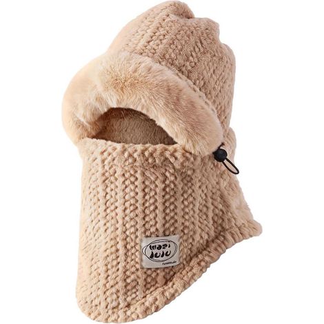 Sturmhaube Winter 3-in-1 Kapuzenschal Thermo Fleece Khaki Herren Damen (1/5)