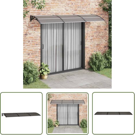 The Living Store Auvent de porte Noir 300x100 cm Polycarbonate - Auvent De Porte - Abri Porte - Protection Pluie - Store Extérieur - Porch Canopy (1/5)