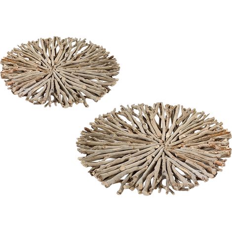 Signes Grimalt Vassoio per foglie 2U Vassoi rotondi marroni 10x50x50 cm