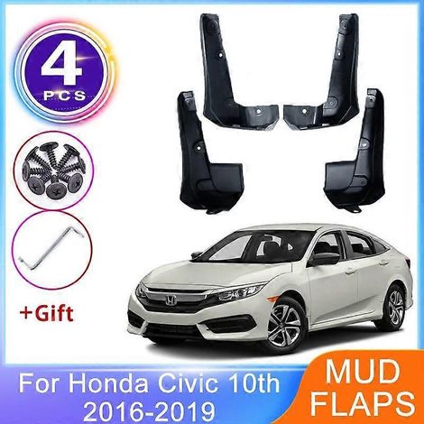 4x Schmutzfänger für Honda Civic 10. Generation FC FK 20162019, vorne und hinten, Spritzschutz, Kotflügelschutz, Radlaufschutz