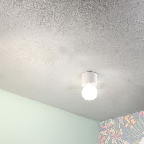 Plafoniera moderna alluminio Bianco - BOW E27 lampadina a vista 12x9 cm (1/3)