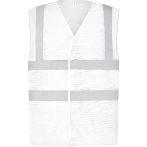 Gilet giallo alta visibilità con rete traspirante YOKO Bianco M (1/2)