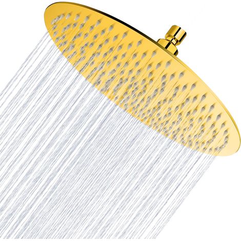 Pommes de douche Tete de Douche Inox Pommeau de Douche Ronde 30CM, Tete de Douche Pluie Universelle Filetage 1/2 Pouce, Rotatif 360° Facile à Installer et à Nettoyer Nombre de buses : 144 (1/5)