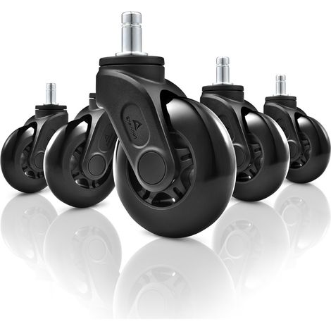Sharkoon SW10 ruote nere 75 mm per sedia da ufficio (1/4)