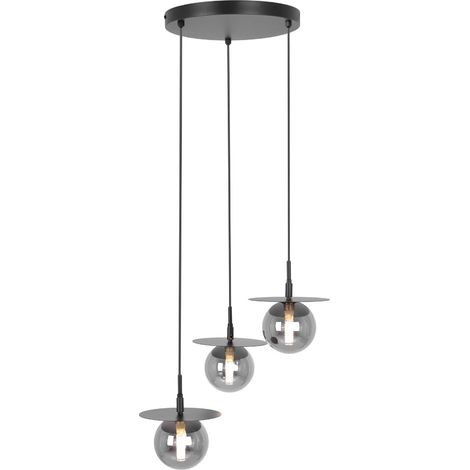 Lámpara colgante decorativa redonda, bolas transparentes con discos móviles FERMI 3xG9 10W K-5385 Kaja