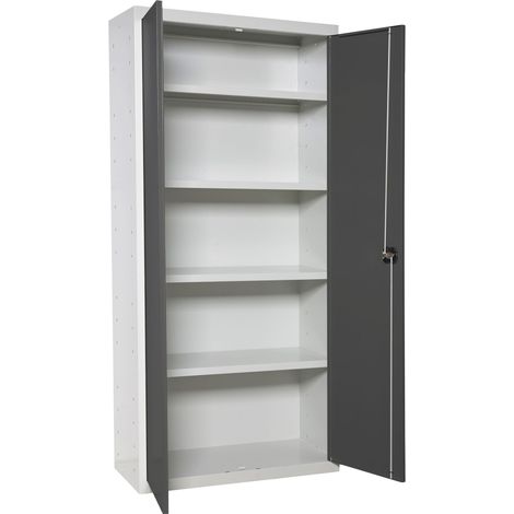 SIMONLOCKER Armoire métallique avec 4 étagères (180x80x40cm) BLANC ET ANTHRACITE (1/3)
