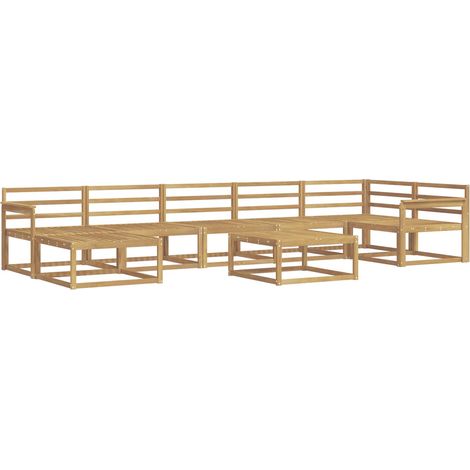 Set di divani da esterno 8 pcs Bianco Legno di Acacia Massello vidaXL