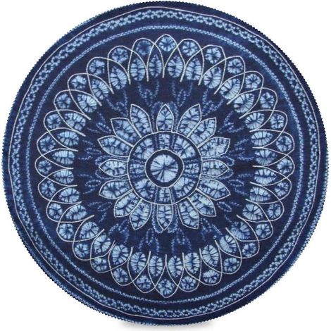 Sets de table ronds bleu marine pour la table à manger, lot de 4, sets de table pour la maison, la cuisine et les fêtes (1/4)