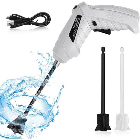Générique Resin Mixer, Handheld Epoxy Stirrer, Battery Operated Mixing Tool with 2 Paddles, Bubble Minimizing Design, Easy Grip Handle, Smooth Blend Rotation, Perfect for, Tumbler, Silicone (1/5)
