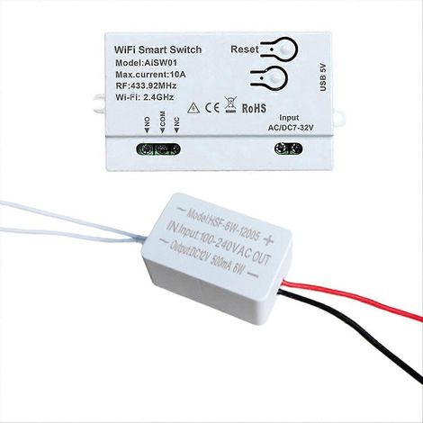 Module domotique WiFi Smart Switch DIY Minuterie 7-32V avec télécommande intelligente et convertisseur WiFi + RF433 (1/5)