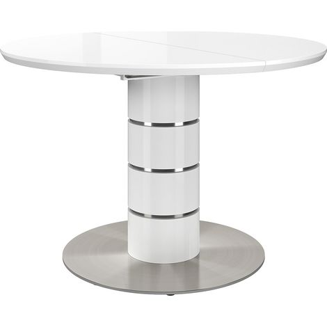 Tavolo da pranzo allungabile da 4 a 6 coperti MDF e Metallo inossidabile Bianco laccato - CUSCO (1/4)
