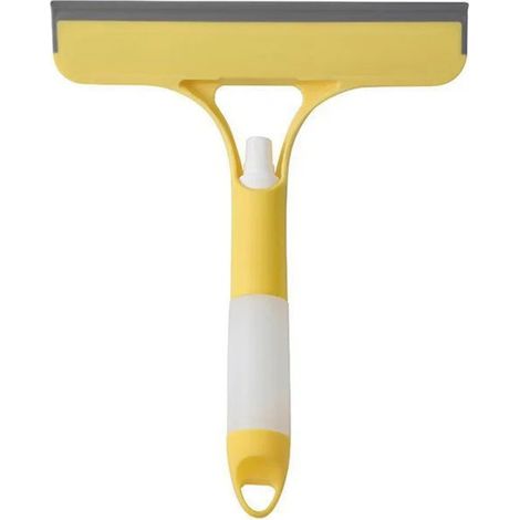 Brosse de nettoyage double face jaune 21,5 × 25,7 cm avec réservoir d’eau et raclette 2 en 1 pour vitres et fenêtres 1 pièce (1/5)