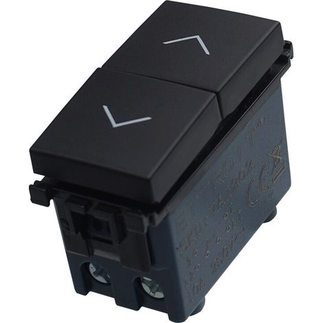 ETTROIT Doppeltaster 1P+1P 10A Rollladenschalter Auf und Ab Farbe Schwarz Kompatibel mit Vimar Arke VA1202
