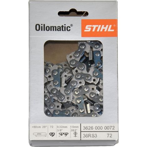 Stihl – Chaîne de tronçonneuse Rapid Super 3 3/8" 1,6 mm 72 TG 50 cm – Pour bois dur – 36260000072