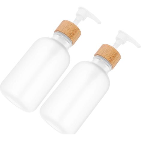 Flacons distributeurs à pompe pour produits lessiviels, compatibles avec le stockage et rechargeables (lot de 2). (1/5)