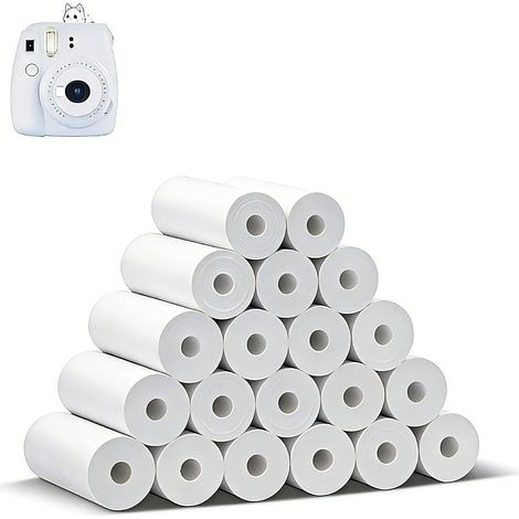 Papier thermique pour appareils photo instantanés pour enfants 20 Rouleaux Papier thermique pour Appareil Photo Enfant – Papier de Rechange pour Appareil Photo Enfant (57 x 25mm) (1/5)