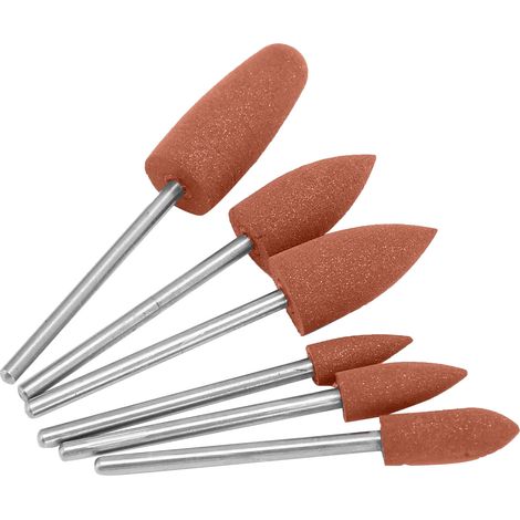 Lot de 6 fraises de polissage dentaire 180 grains, embouts de meulage et polissoir pour perceuse, accessoire brun, outil de dentisterie (1/5)