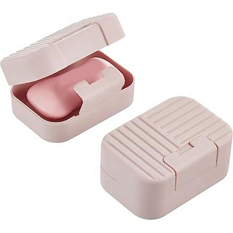 Jabonera de viaje, estuche para jabón, caja con tapa, portátil, azul (1/4)