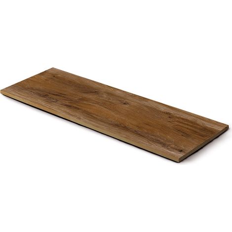 Pas japonais Rectangle Grès cérame effet Bois Marron Selva 120x40x2 cm (à l'unité) - RO'MA NATURE
