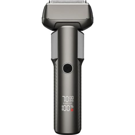 Rasoio elettrico da uomo – Senza fili e ricaricabile con blocco da viaggio e display a LED – Rasatura su pelle asciutta o bagnata