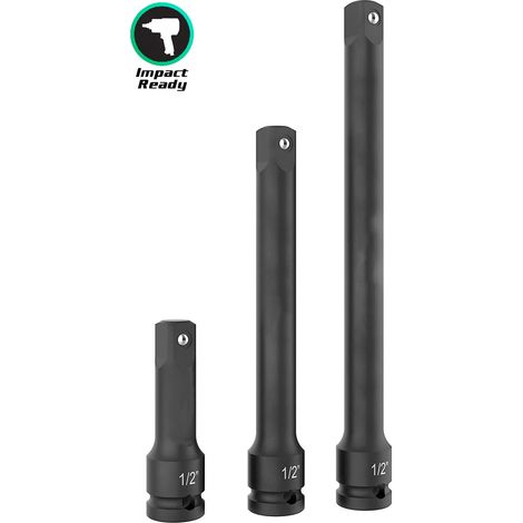Juego De Alargadores o Extensiones 1/2" de impacto 75mm, 125mm y 250mm, 3 piezas (1/5)