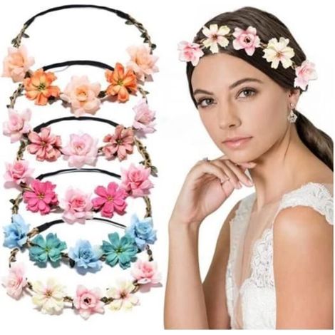 Couronne de Fleurs - Non spécifié - Lot de 5 - Élastique - Ajustable - Pour Photographie et Festivals (1/4)