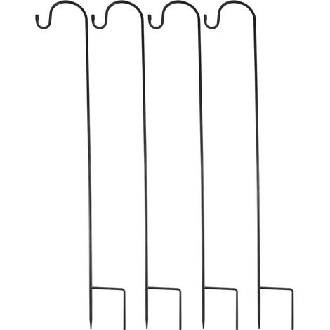 Lot de 4 crochets de berger de 90 cm (35,37 pouces) pour supports de jardin, lanternes suspendues, paniers lumineux et autres objets décoratifs.-AquaForge (1/5)