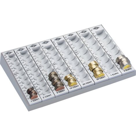 Wedo 160780037 Classificatore Contamonete, Colonne Sciolte, 279 x 188 x 48 mm, Grigio