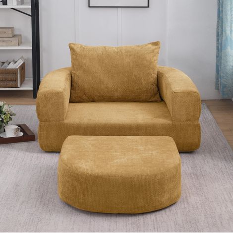 Poltrona letto pieghevole gialla con braccioli rimovibili, 1 posto, pronta all'uso MEUBLIV (1/5)