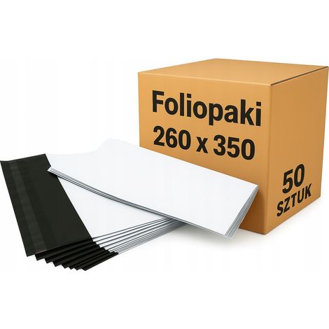 Kurier-Folienversandtaschen 260 x 350 mm, 50 Stück, starke weiße Folienumschläge B4, 50 Stück