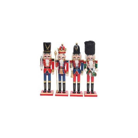 Ornements de Noël Casse-Noisette Soldat, Casse-Noisette en bois, Ensemble d'ornements de Noël Casse-Noisette Soldat classique, Décorations pour sapin de Noël (1/4)