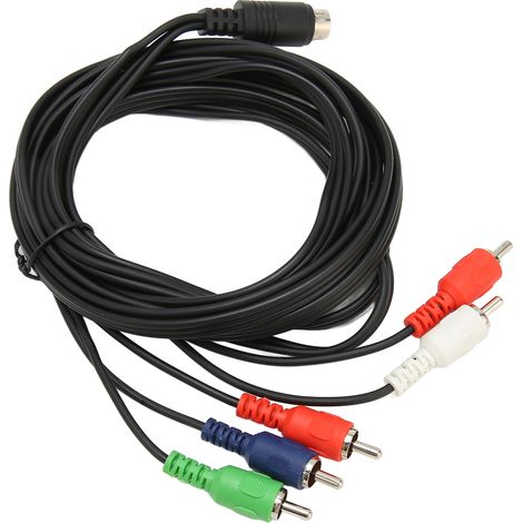 Câble de remplacement Mini 10 broches DIN AV vers 5 RCA AV (rouge, vert, bleu et rouge, blanc) pour téléviseurs (1/4)