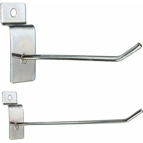 25 ganchos individuales para paneles ranurados, soportes de exhibición para tiendas, colgadores de 100 mm (1/5)