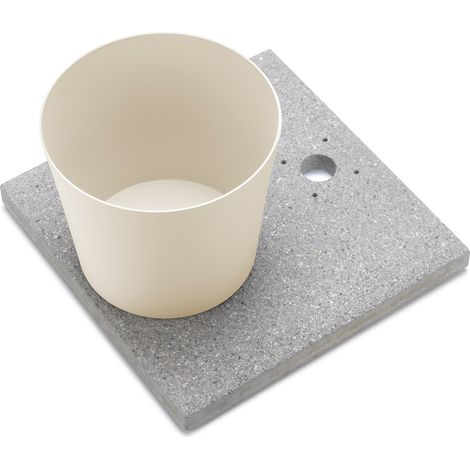 Base con Vaschetta per Fontane con Ghiera Piccola 40x40x5 cm in Cemento Belfer 42/BSE/4 Avorio