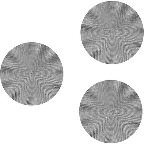 Set de table rond ondulé, dessous de plat rond anti-brûlure, set de table isolant style western, dessous de plat de cuisine, argent (1/5)