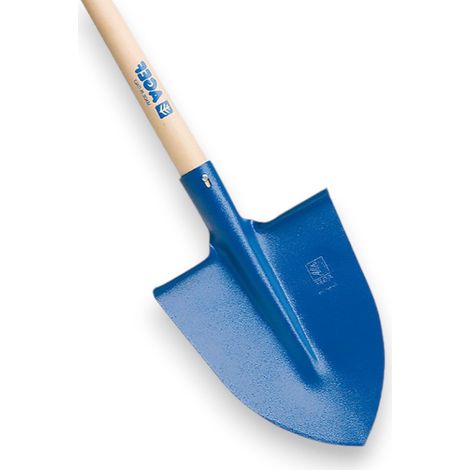 Vanga punta temprata acciaio verniciato blu con manico in faggio cm 120 per giardinaggio e lavori pesanti (1/3)
