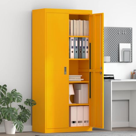 Storage Cabinet Mustard Yellow 80 x 40 x180 cm Steel vidaXL